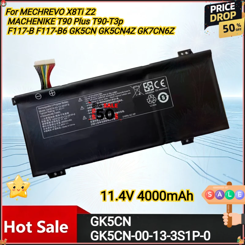 GK5CN-00-13-3S1P-0 Laptop Battery for MECHREVO X8Ti Z2 MACHENIKE T90 Plus T90-T3p F117-B F117-B6 X3/X3-S GK5CN GK5CN4Z GK7CN6Z