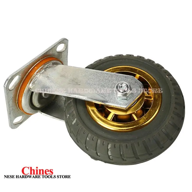 عجلات مطاطية عالية الجودة مقاس 6 بوصات مع حامل جانبي: عجلات دوارة مثالية لخزانة العربة واستخدام الأثاث الصغير