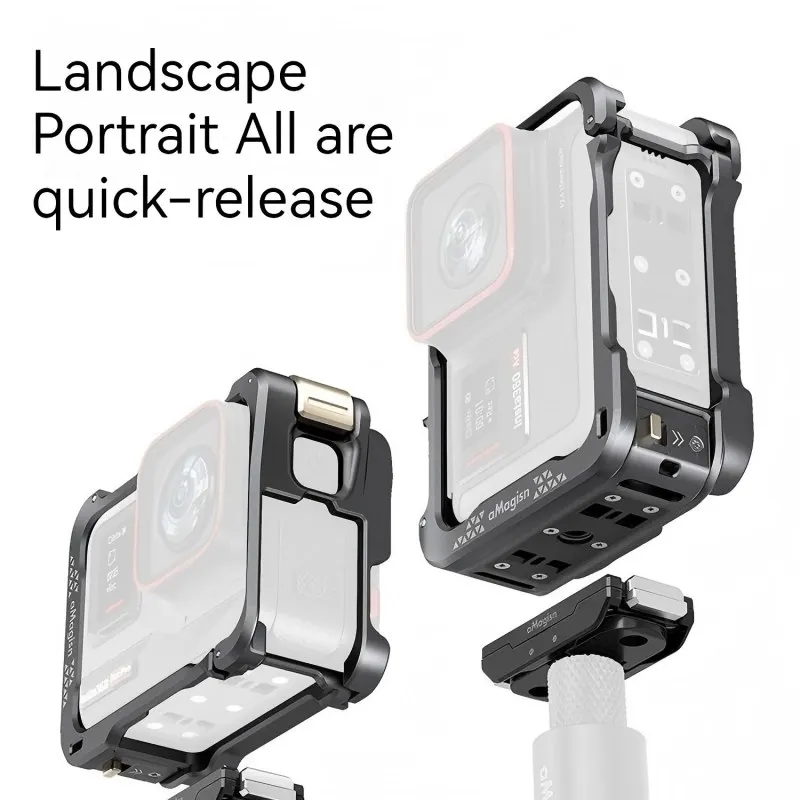 

aMagisn for Insta360 Ace/Ace Pro Quick Release Metal Frame Cage Horizontal And Vertical Shooting Protection Frame Accessories