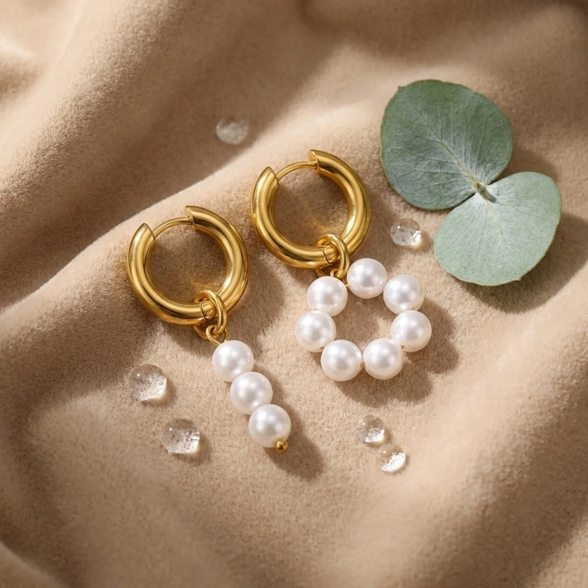Minimalistische Edelstahl-Ohrringe mit Imitationsperlen und Quasten für Damen und Herren, Herz, unregelmäßige geometrische Ohrringe, eleganter Schmuck – Detail 38