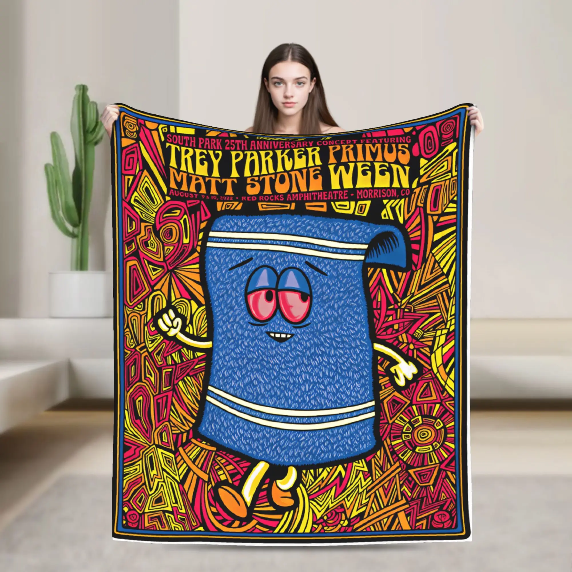 South Cartoon Park Towelie Flannel Blankets  Soft Warm Throw Blanket for Outdoor Decorative Novelty Bedspread Sofa Bed Cover