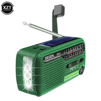 Emergency Radio Hand-Cranked Solar All-band Radio Portable AM FM SW World Receiver Emergency LED Flashlight USB Rechargeable