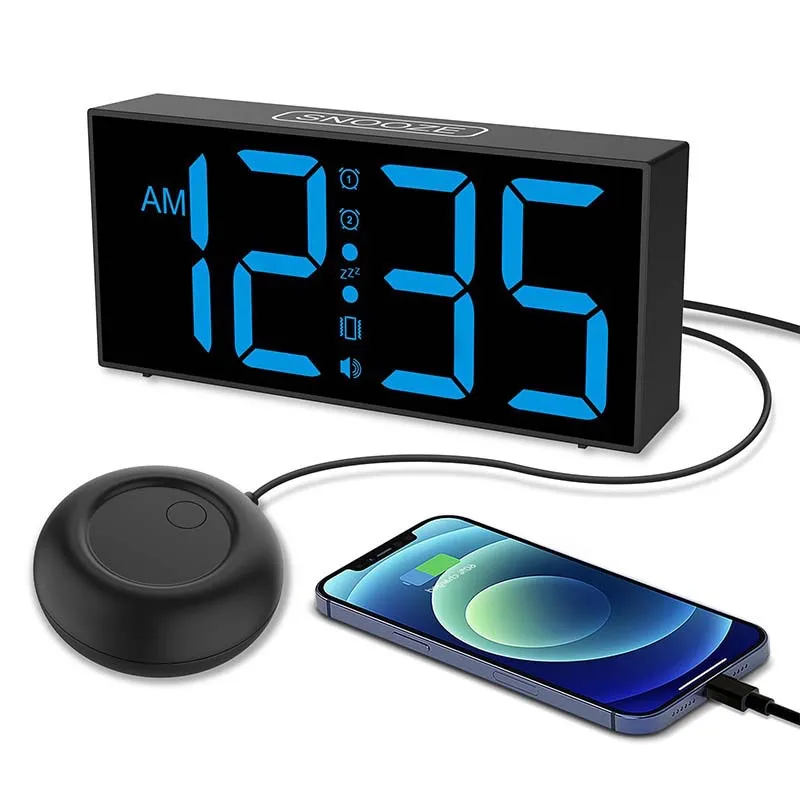 Student alarm clock, multifunctional household electronic shaker clock, digital luminous clock