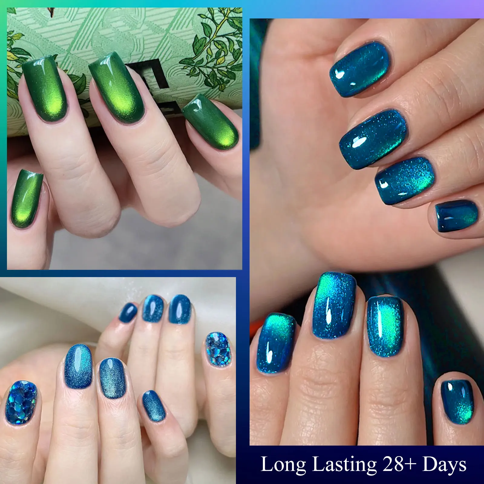 8pcs 젤리 유리 구슬 고양이 마그네틱 젤 매니큐어 세트 자석 스틱베이스 젤 탑 코트 세미 퍼머넌트 UV 젤 키트 끄기