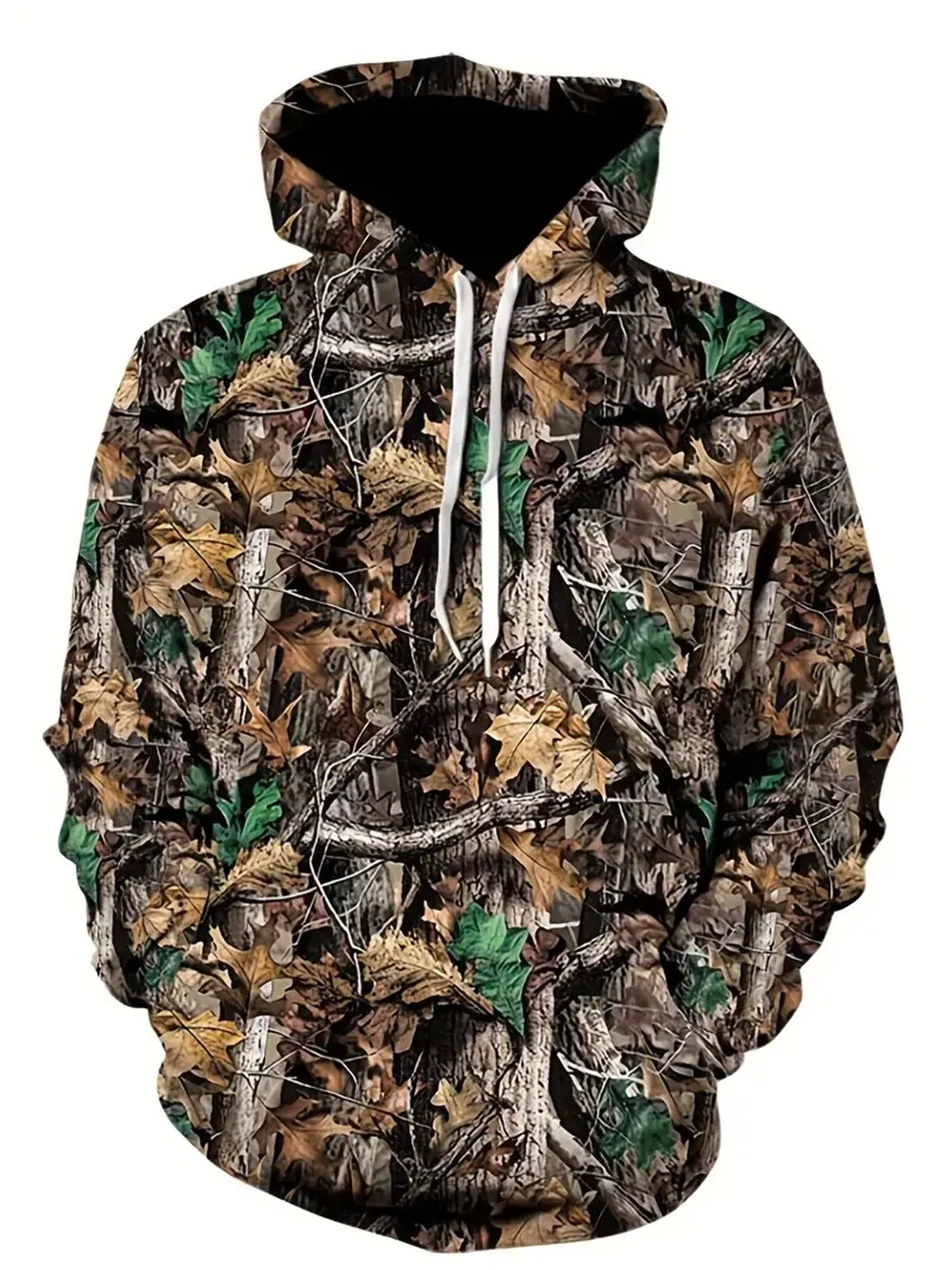 

Men's 3D Withered leaves Camouflage Print Hoodie Autumn Outdoor Jungle Adventure Sports Clothes Fashion Creative Hooded Pullover