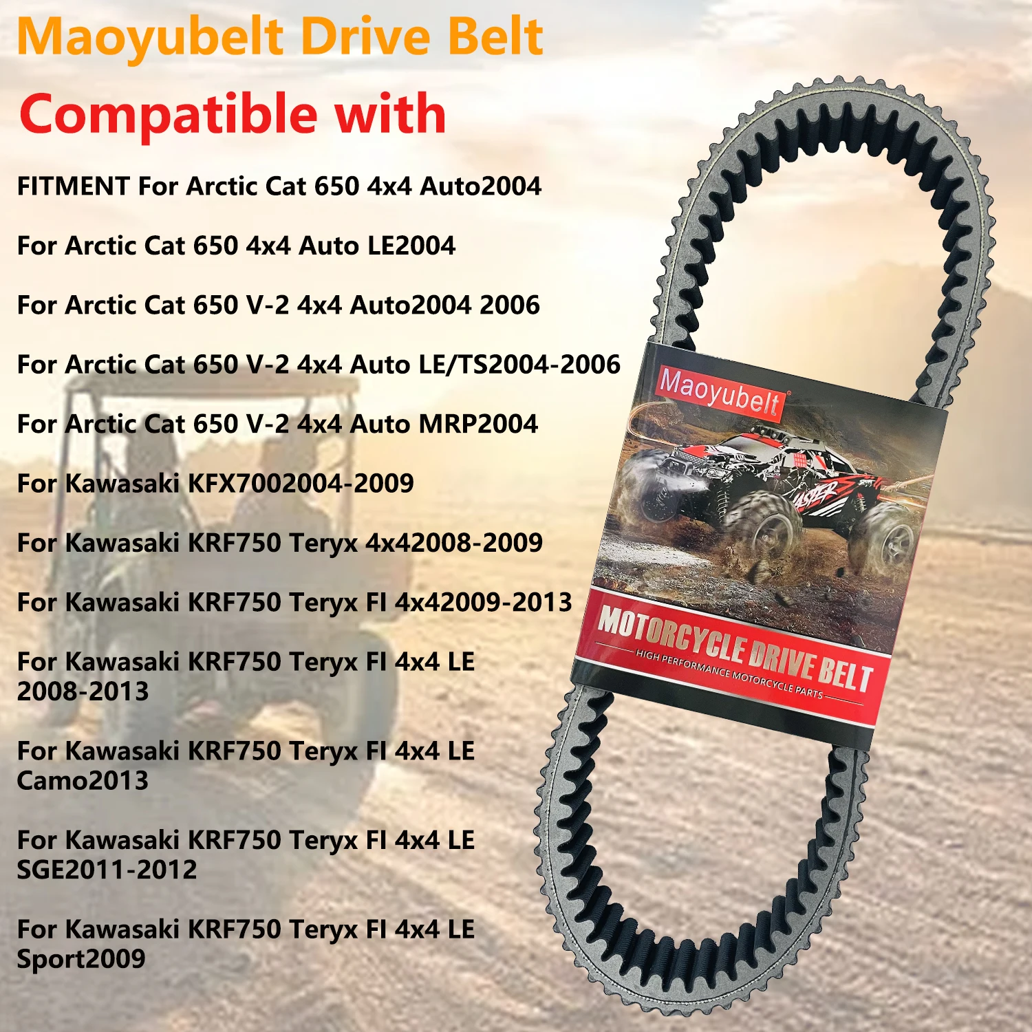 

Drive Belt for Ka-wasaki ATV Brute Force 650 750 2005-2020 / KFX 700 2004-2009 / Prairie 360 650 700 2002-2012 / Teryx 750 2011