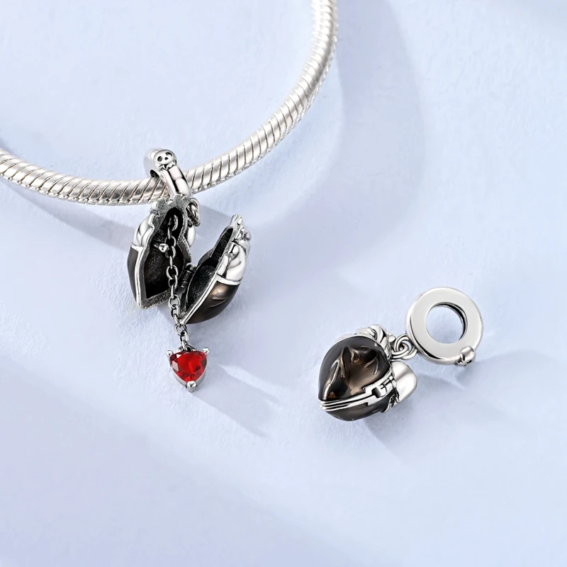 925 Sterling Silber Charms Perle CZ Zirkon Aufklappbar Anhänger Passend für Original Armband DIY Damen Schmuck Geschenk – Detail 2