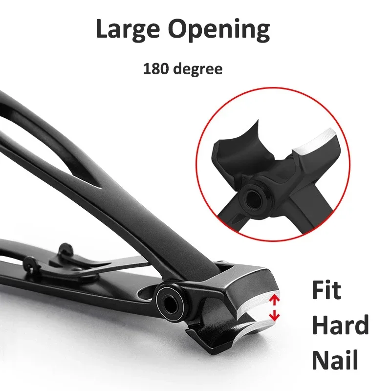 Ouriner Stainless steel nail clippers, wide mouth nail clippers, anti splash nail clippers, single thick toenail scissors