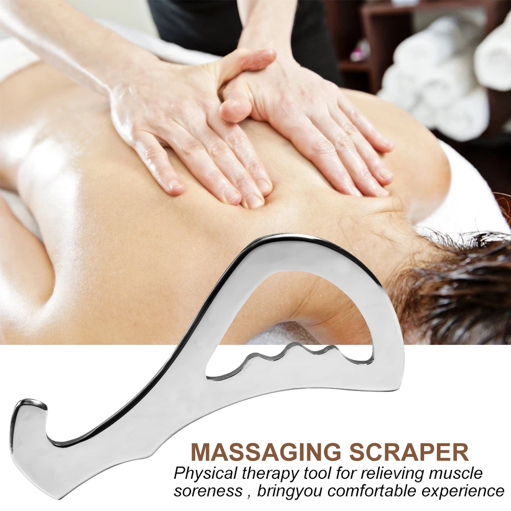 เครื่องมือ Gua Sha สแตนเลส - เครื่องมือนวดขูดสําหรับการระดมเนื้อเยื่ออ่อน, กายภาพบําบัดสําหรับหลัง, ขา, แขน, ไหล่