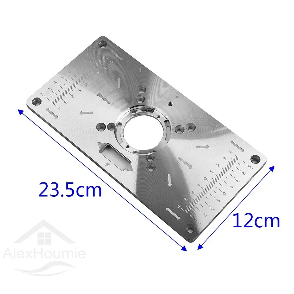 Aluminum Router Plate for Woodworking Router Table Insert Plate for Trim Routers Wood Trimming Milling Tools with Accessories