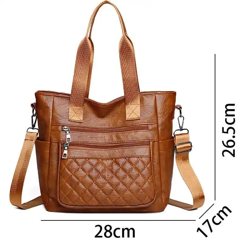Tas met grote capaciteit Dames Winter Nieuwe mode Retro Commuter Tote Bags High-End Multi-Compartment Messenger Bolsas Sac A Main