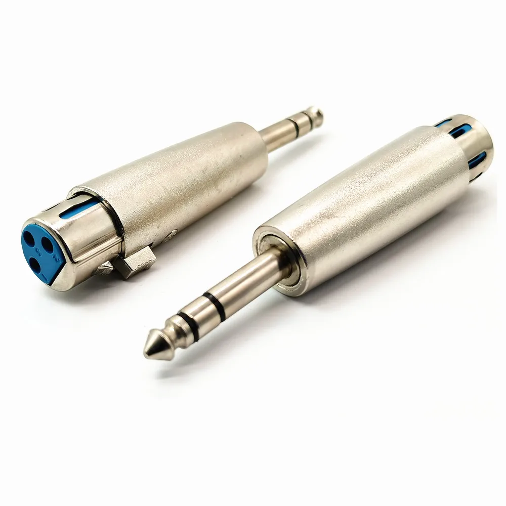 3-pinowy XLR żeński na 6,35 mm męski Mono Jack Adapter przewodów Mikrofon 3-pinowy XLR męski na RCA żeński Adapter prowadnicy Niklowany