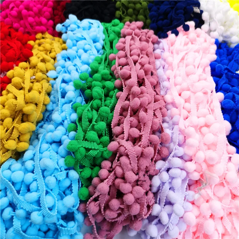 3/5/10meters Pom Pom Lace Trim Ball Ribbon for Diy Crafts Sewing Garment Hat Pillow Sewing Decorative Accessories Fringe Ribbon