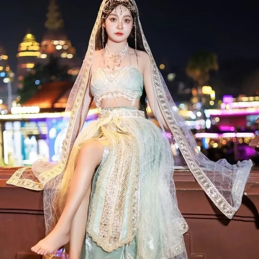 

Exotic Style Girl Clothing Princess Dress Cos Costume New Feitian Clothing Network Popular Western Region Princess Girls Photo