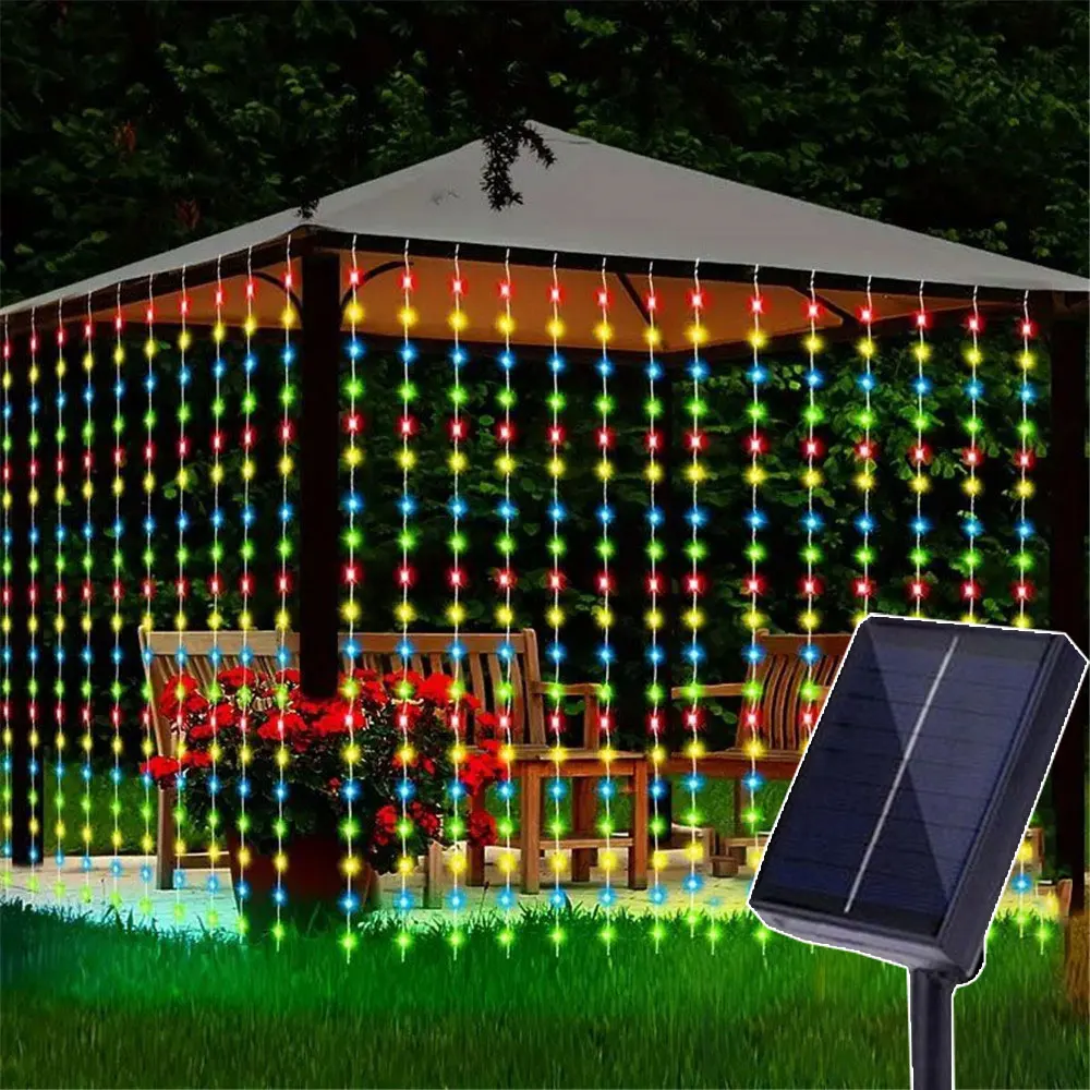 

Солнечная занавеска, светодиодная уличная водонепроницаемая гирлянда, украшение, гирлянда, двор, свадебная фея, гирлянда, гирлянда