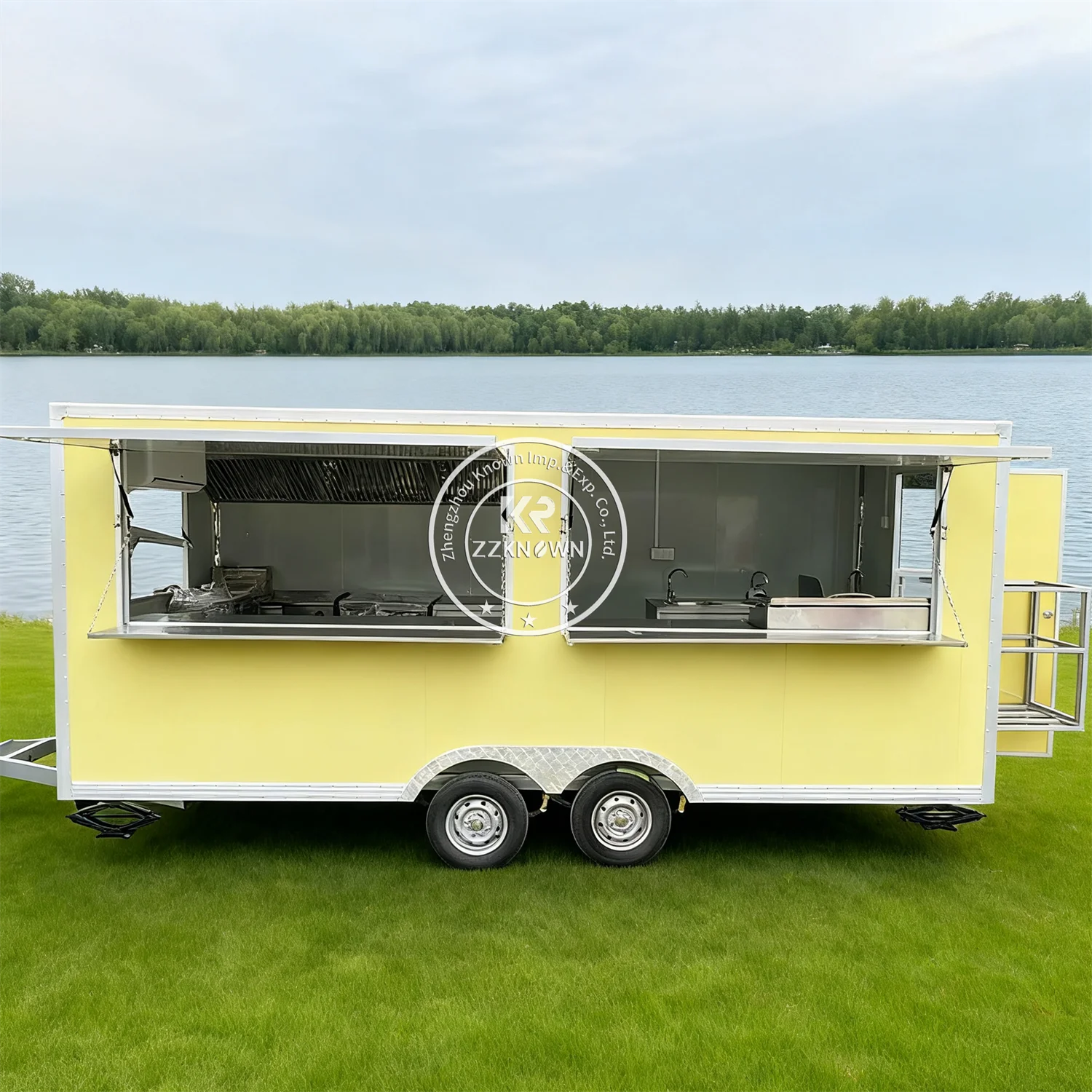 

Concession Catering Trailer Mobile Food Truck Cart Fully Equipped Snack Ice Cream Cart Fast Food Trailer With Full Kitchen