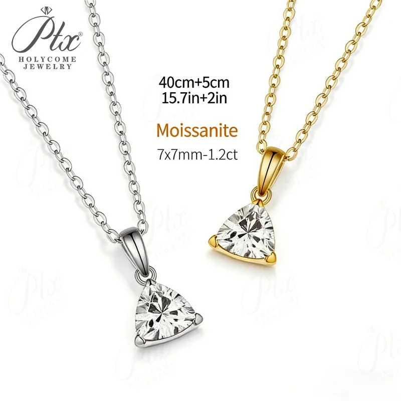 Moissanite Pendant Necklace S925/10K/14K GRA Trillion Cut D VVS1 Factory Direct Fine Jewelry Women Perfect Anniversary Gifts