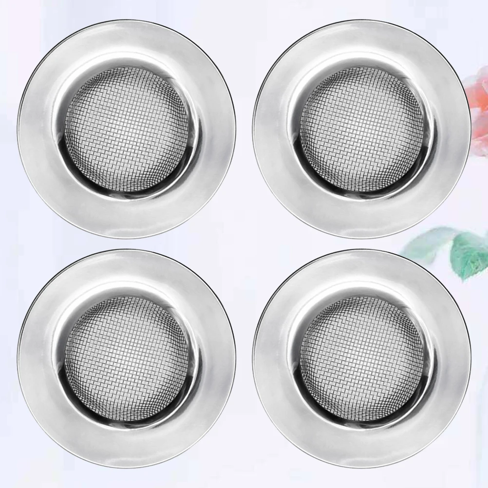 4Pcs Edelstahl Waschbecken Filter Abdeckung Anti-Rost Langlebig Haar Catcher Küche Badezimmer Abfluss Schutz Waschbecken Filter