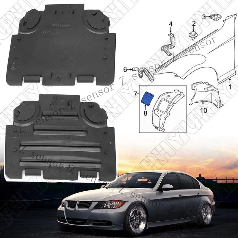 RRR+ 2pcs For BMW Front Left Right Fender Liner Access Cover 51717143850, 51717143849