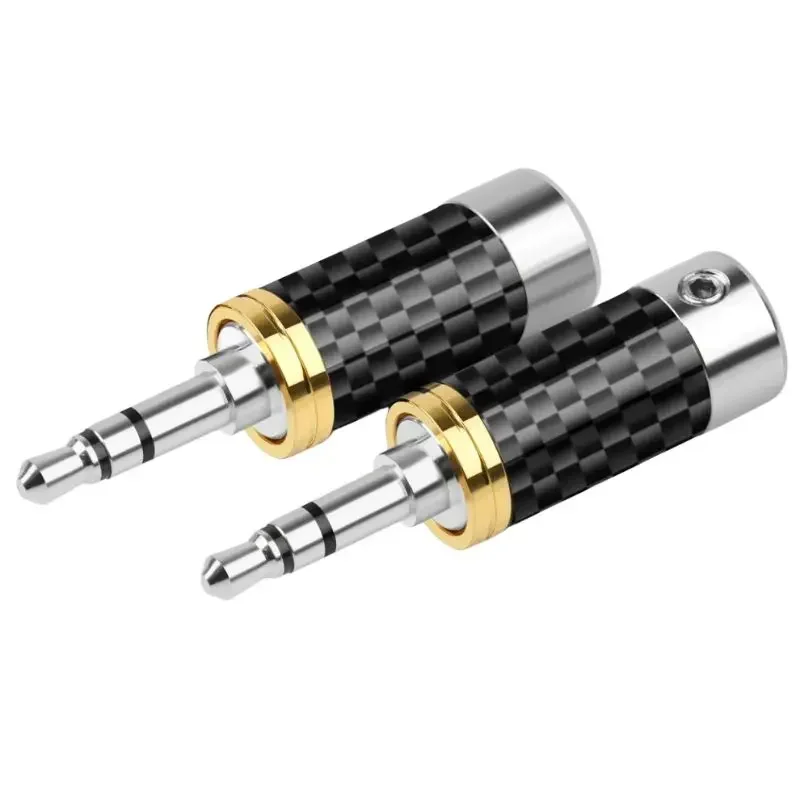 Connettore Jack a 3 poli da 3.5mm 3.5 spina per auricolari guscio in fibra di carbonio per saldatura cuffie HiFi cavo per auricolari elettronica di