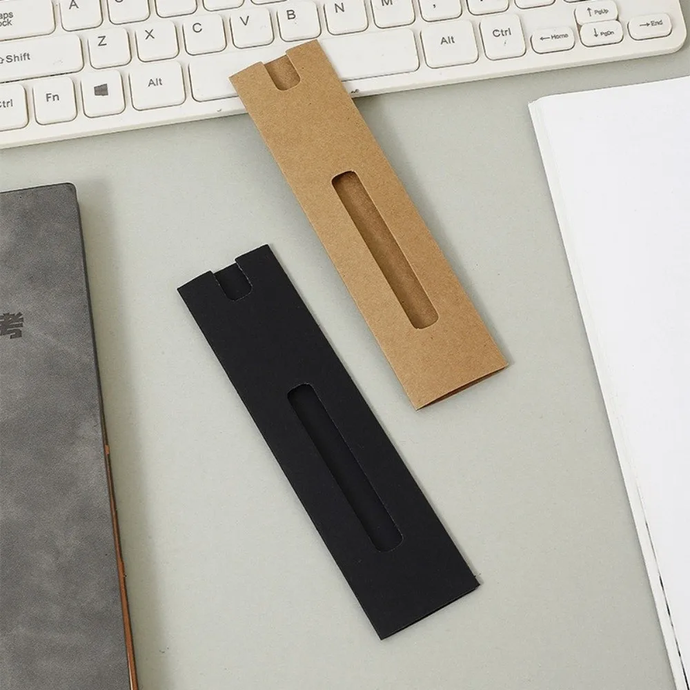 50 قطعة كرافت ورقة القلم الأكمام الورق المقوى مع فتحة قطع تصميم واحد القلم الحقائب مقاومة للخدش القلم حامي أصحاب