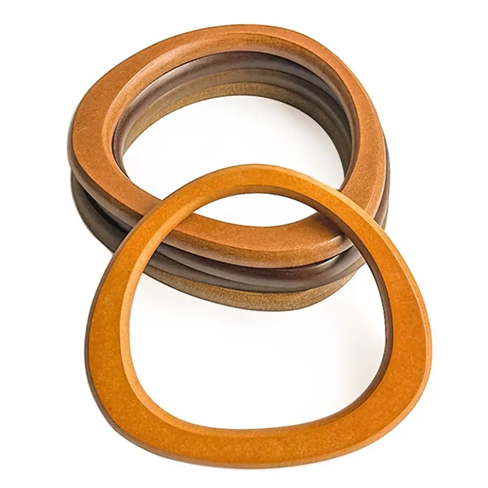 D-shaped Wooden Bag Handle Ring Handbag Handles Replacement DIY Purse Luggage Handcrafted Accessories