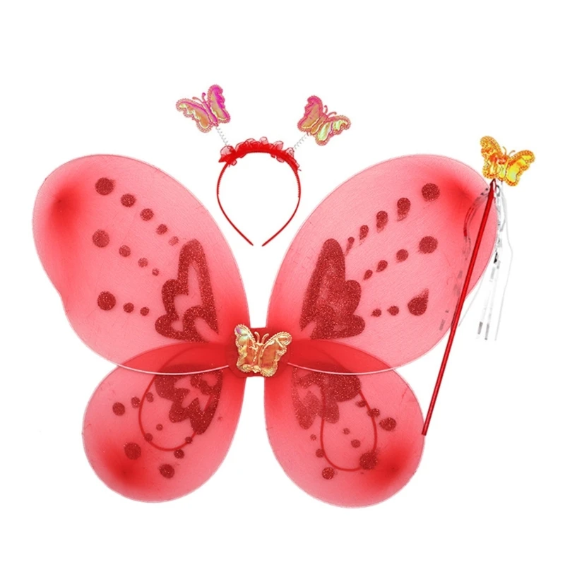 Performance Costume Butterfly Fairy Angel Wings Funny Dress Up Butterfly Wing Sparkles Costumes Halloween Cosplays Props