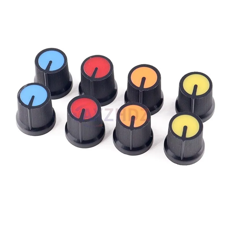 20PCS 15*17mm WH148 AG3 전위차계 노브 캡 AG3 플라스틱 노브 직경 6mm 플럼 핸들 노란색 주황색 파란색 흰색 빨간색