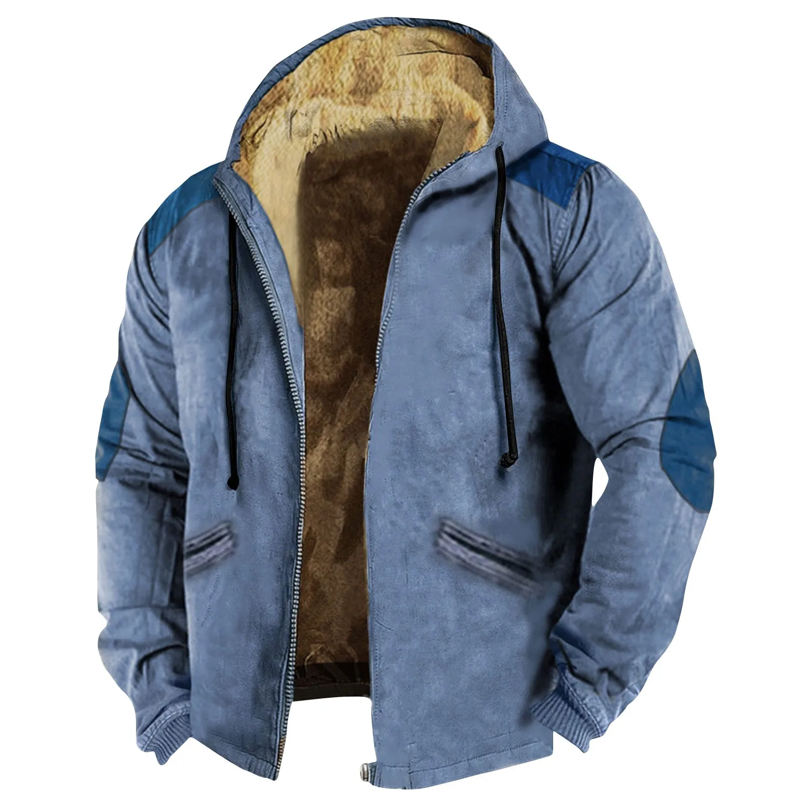 Veste à capuche patchwork Smile Proximity Wstring pour homme, manteau décontracté, fermeture éclair, chaud, streetwear masculin, printemps, automne