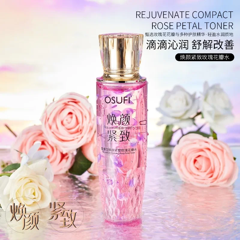 250ml Rose Water Pink Water Exfoliating and Firming Rose Petals Water Moisturizing and Softening Toner Essence Toner Facial