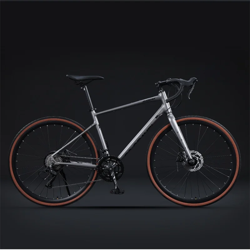 Hydraulic Disc Brake Road Bike Long Distance Gravel Bikes 18 Speed Aluminum Alloy  Internal Alignment Freameset 700x35C Tyre