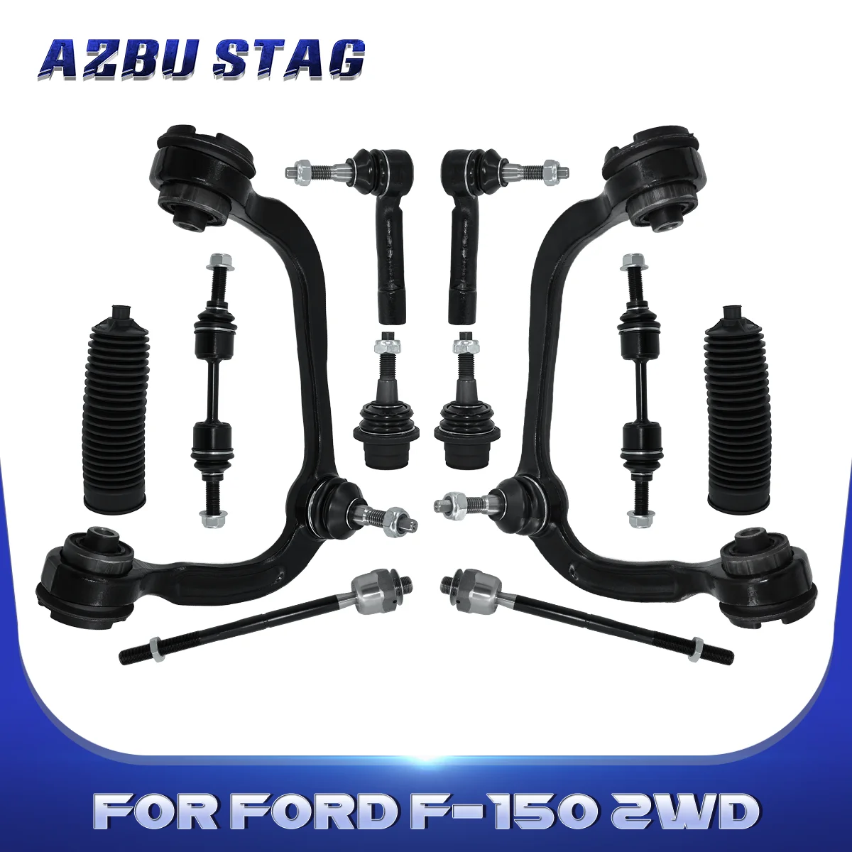 AzbuStag 12Pcs Front Upper Control Arm Sway Ba Link Suspension Kit for FORD F-150 EXPEDITION LINCOLN NAVIGATOR 2WD  2007-2015