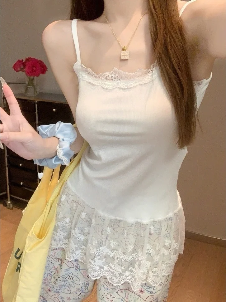 Colete feminino de algodão puro com bainha e bainha, novo plus size, slim fit, base de camadas, roupa interna, linha em u, casual, verão