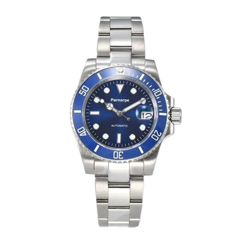 

PARNSRPE 40MM NH35 20bar Men's automatic diving watch Bracelet 3.8 Crown sapphire crystal Luminous pointer