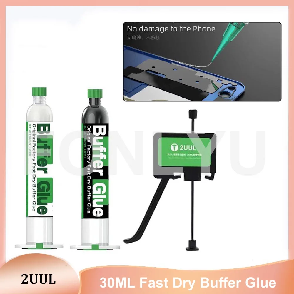 Pasta de pegamento tampón de secado rápido para restauración de fábrica, 2UUL, 30ML, Original, para cubierta trasera de teléfono móvil, herramientas de reparación adhesivas de pantalla