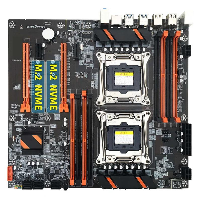 

X99 Dual CPU Motherboard+2XE5 2630 V3 CPU+DDR4 4G RECC RAM+SATA Cable+Baffle LGA 2011 8XDDR4 Slot Support 2011-V3 CPU