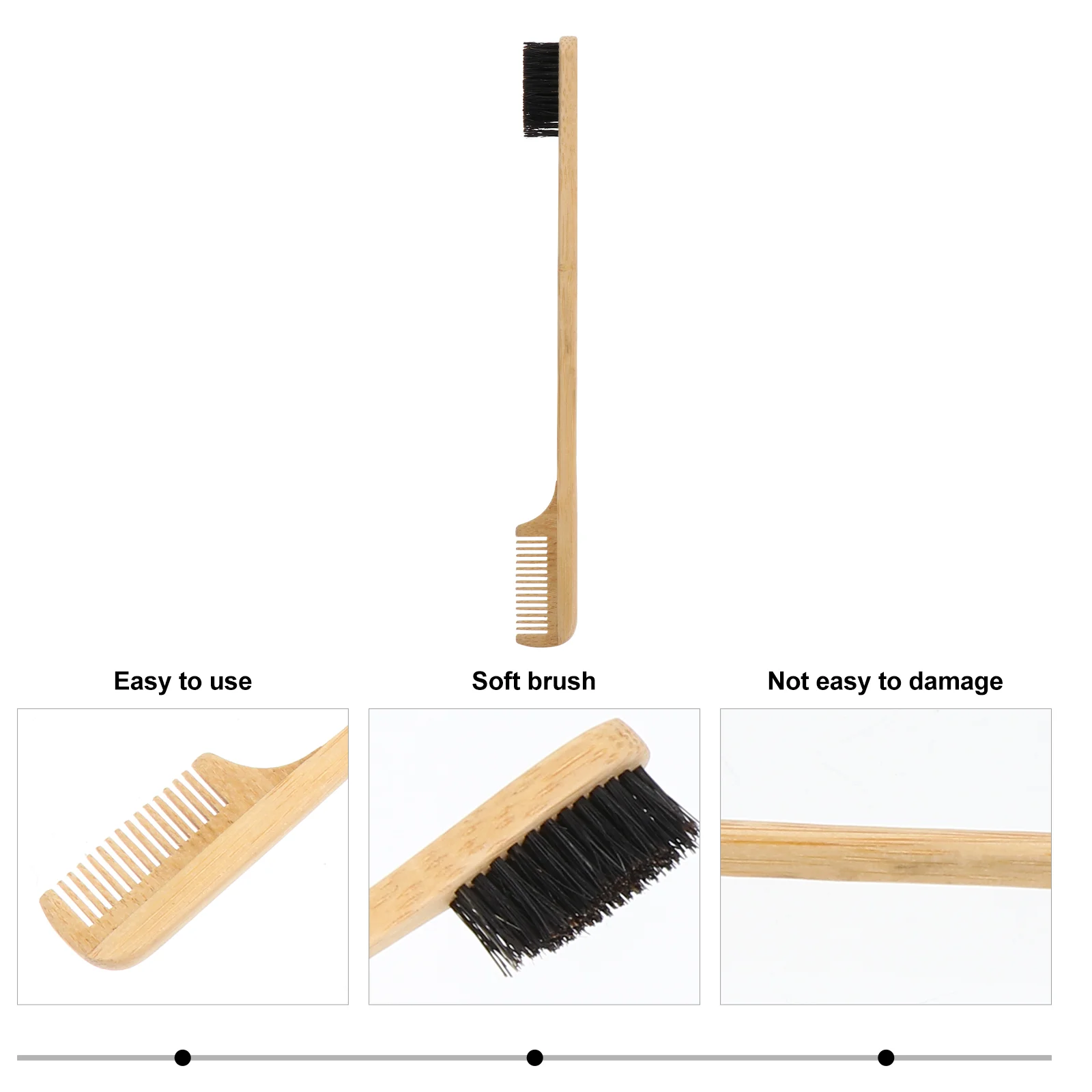 Eyelash Brush Eyebrow Comb with Wooden Handle Grooming Bristles Trimming Tool Mascara