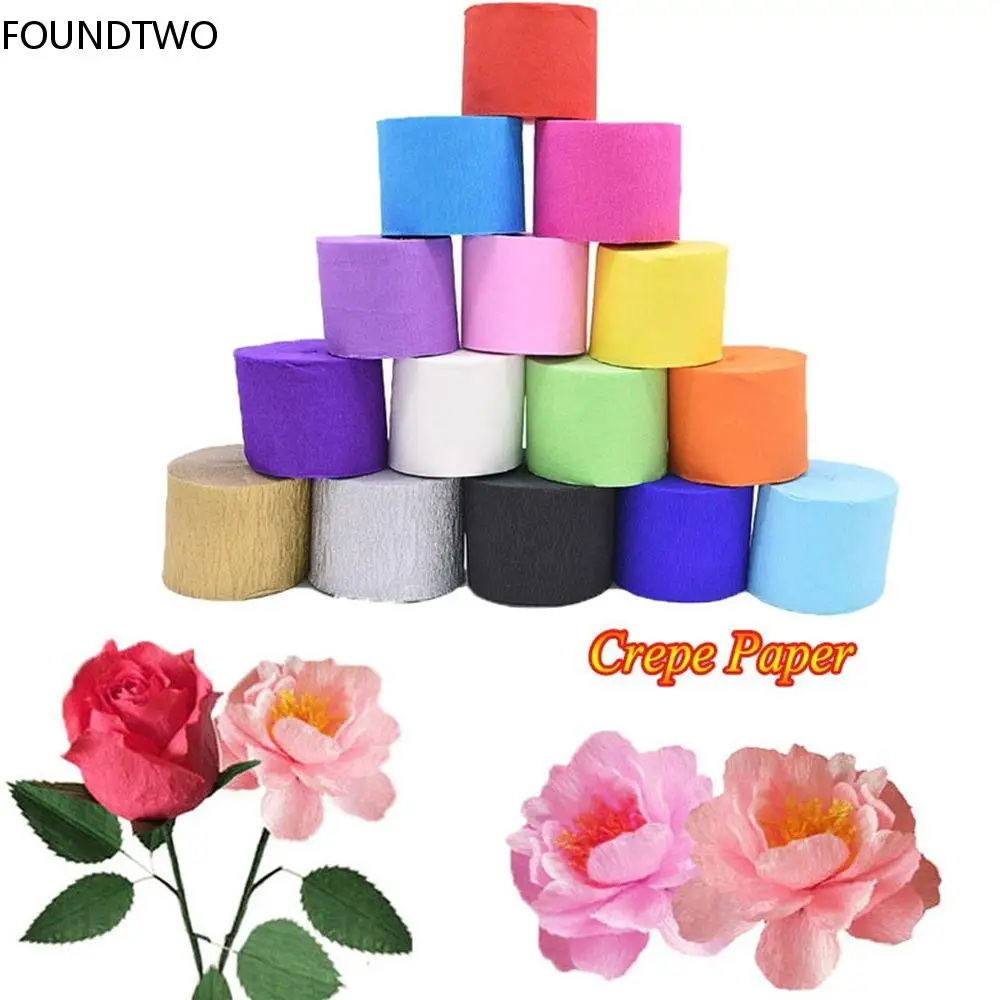 

1 Roll 3.5cm*10m Crinkled Crepe Paper Flower Wrapping DIY Scrapbooking Craft for Birthday Party Festival Christmas Decoration