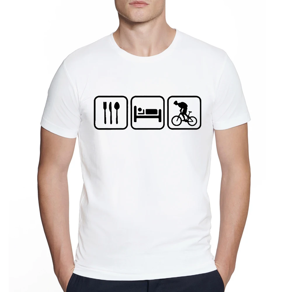 Забавный байкерский велосипедный дизайн, мужская футболка Street Guys, топы Eat Sleep Repeat Cycler Cool Bike Born to Ride Evolution