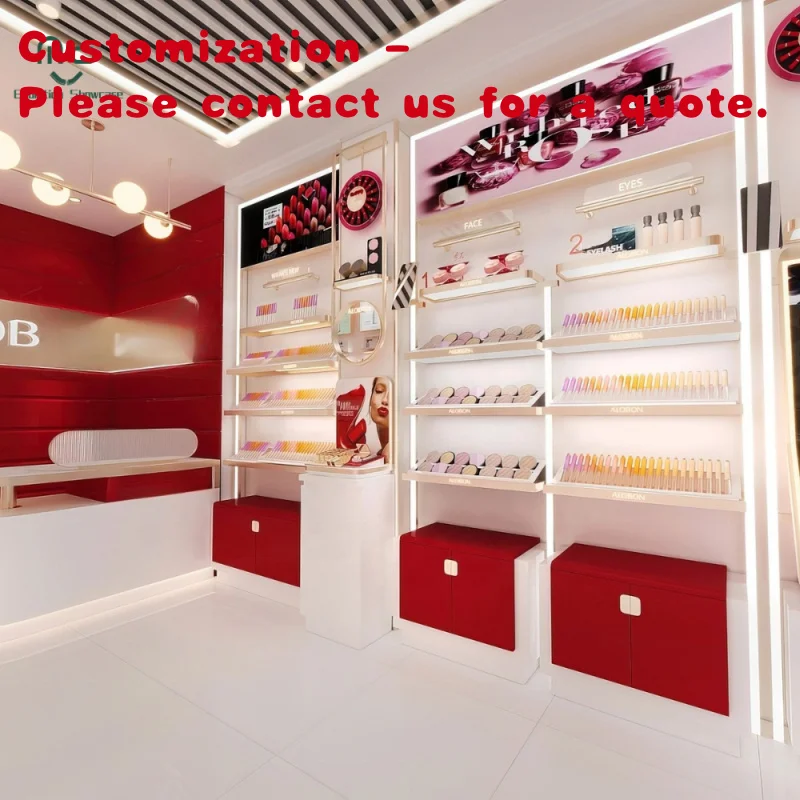 

custom.Wood Makeup Store Cabinet Cosmetic Shop Display Counter Gondola Makeup Display Shelves
