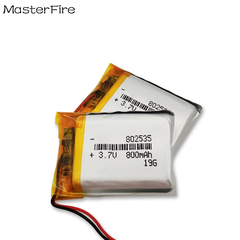 802535 800mah 3.7V Lithium Polymer Battery For Driving Recorder Bluetooth Headset E-Book PAD Rechargeable Li-polymer Batteries