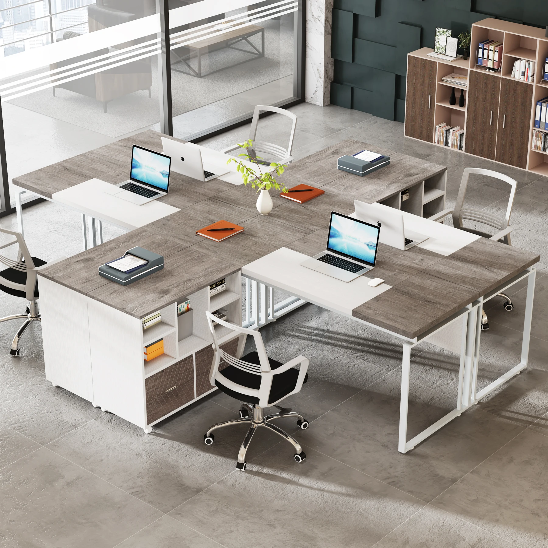 Tribesigns L-Shaped Desk with Drawers, 63