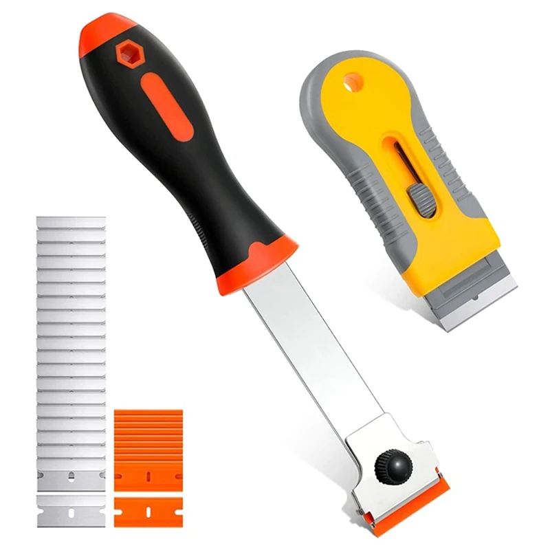 32-Piece Plastic Scraper Tool Kit Retractable, Used To Scratch Labels, Paint, Windows And Glass Grease Set
