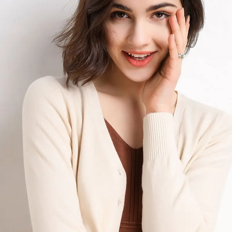 Women 2023 New Cardigan Sweater Jacket Jacket Cropped Air-conditioned Shirt Thin Korean Version Spring Autumn/winter Knitwear