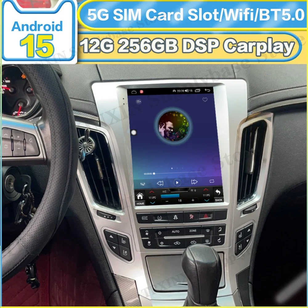 

Android 15 For Cadillac CTS 2007~2013 Multimedia Car Radio GPS Navigation Video Stereo Receiver Mirror Link HD Screen Head Unit