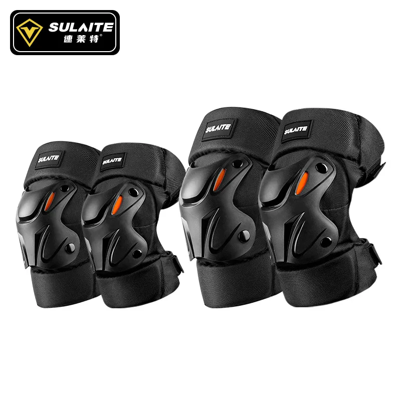 SULAITE 1Pair Motorcycle Knee Elbow Combo Kneepad for Men Protective Sport Guard MTB Racing Motocross Protector Gear Motocicleta