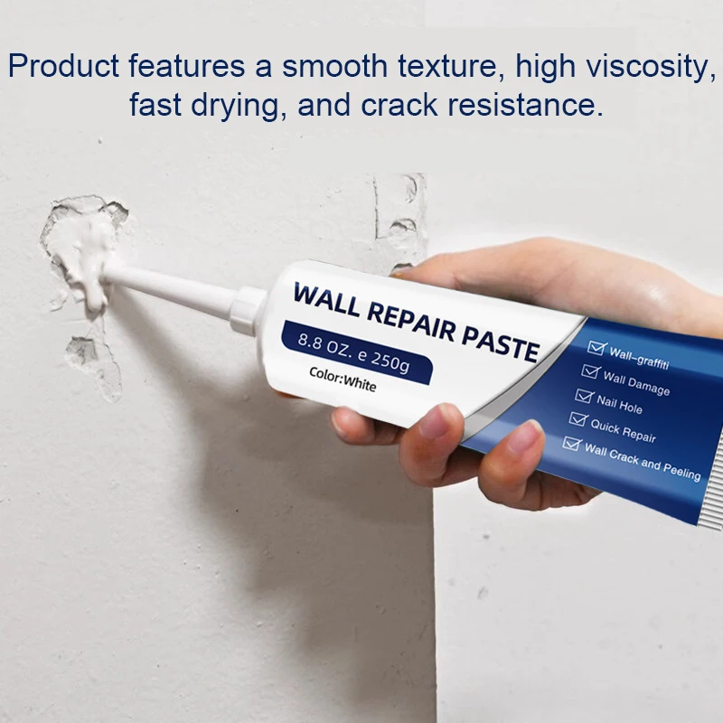 2026 Upgrade Drywall Repair Kit with Scraper,250g Wall Repair Paste Tube for Holes Cracks,Professional Wall Mending Agents