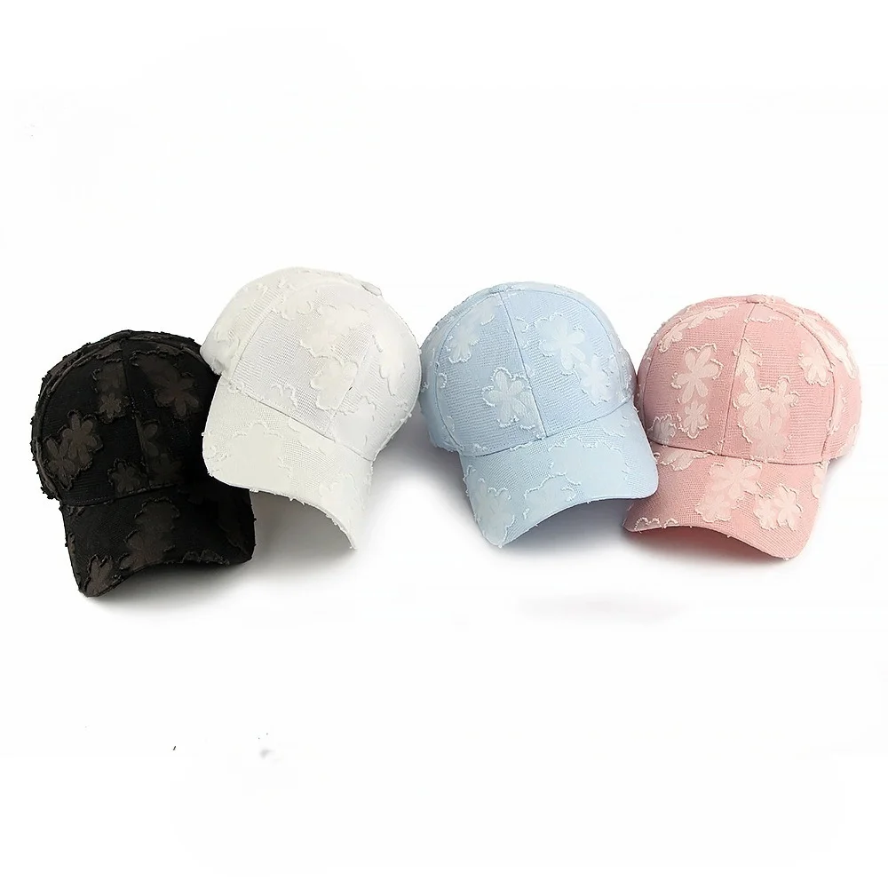 Fresh Floral Baseball Cap: Women's Summer Hard-Brimmed, Breathable, UV-Protective, Sun-Blocking, Casual, Versatile Cap
