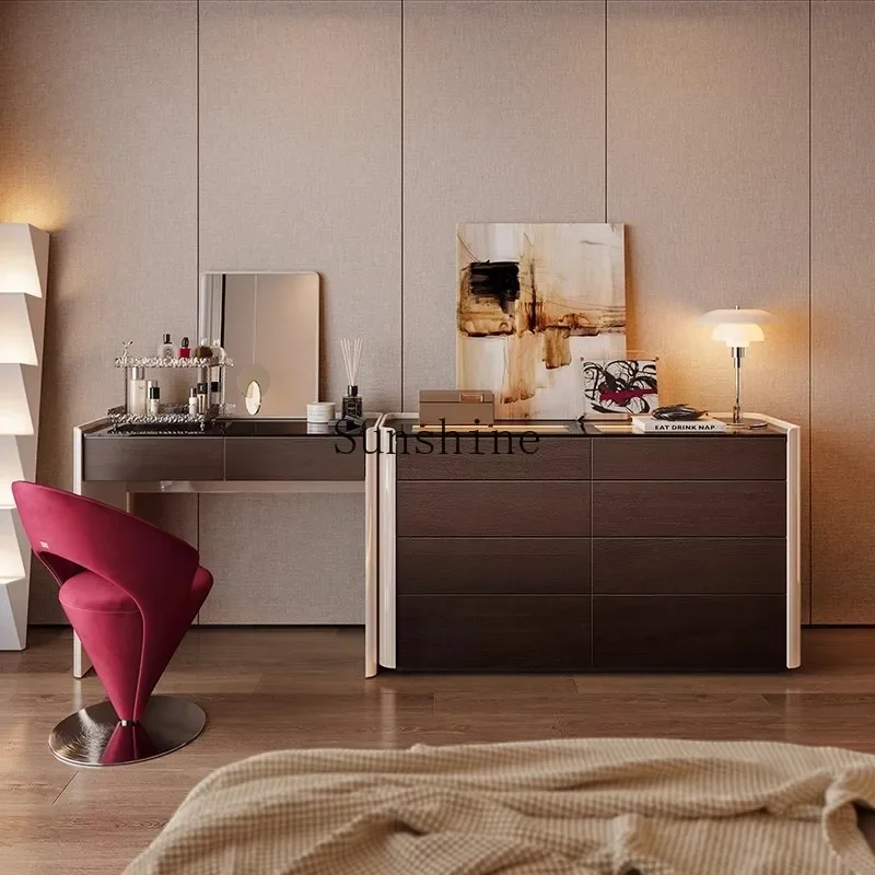 Italian minimalist eight-bucket cabinet, dresser, integrated bedroom, bedside storage, high-end upgrade