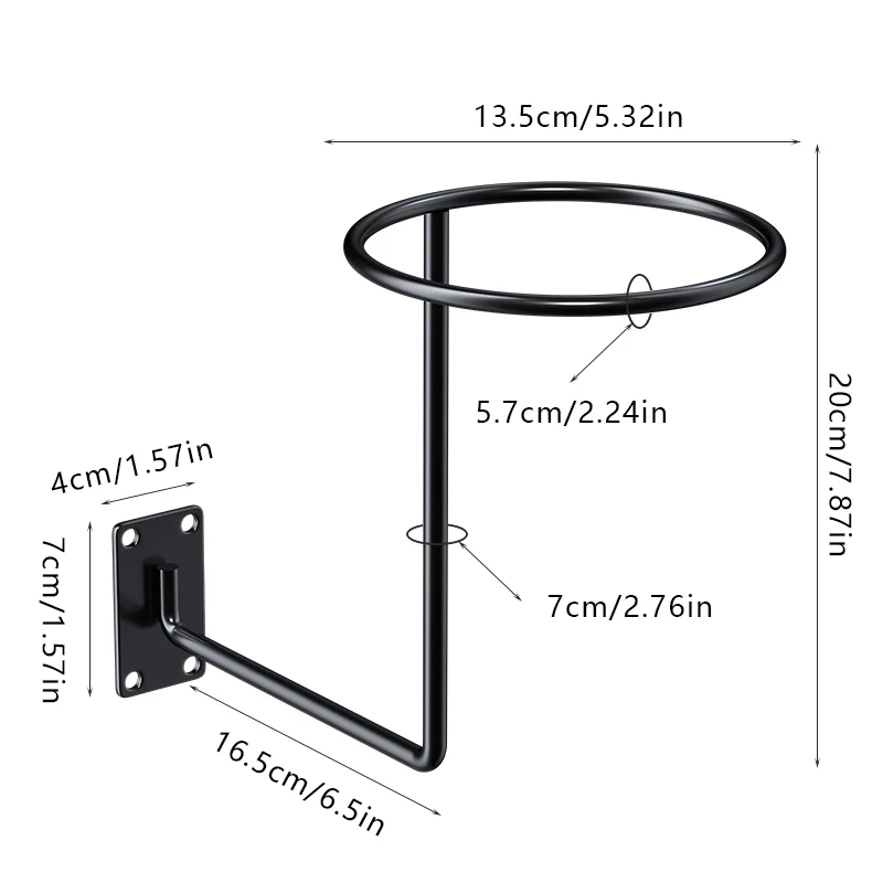 حامل خوذة دراجة نارية مثبت على الحائط ، رف شماعات ، خطاف للقبعات والقبعات ، إكسسوارات فولاذية بالأبيض والأسود ، 1 ~ ، جديد